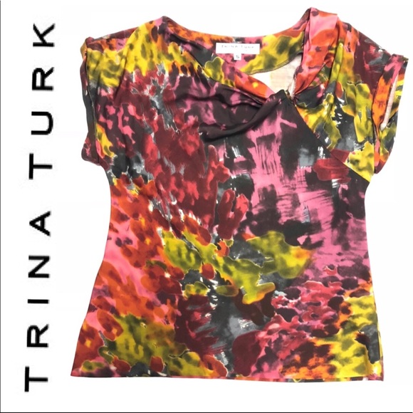 Trina Turk Tops - Trina Turk Colorful Silk Blouse Size Small